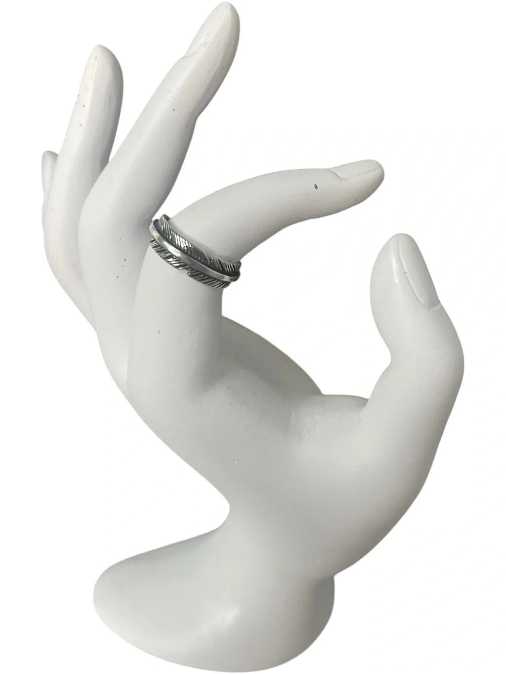 Chan Luu Carved Feather Open-Back Ring Silver
